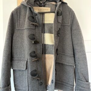 Burberry Brit Burwood Men’s Wool Duffle Coat – Gray | Size S